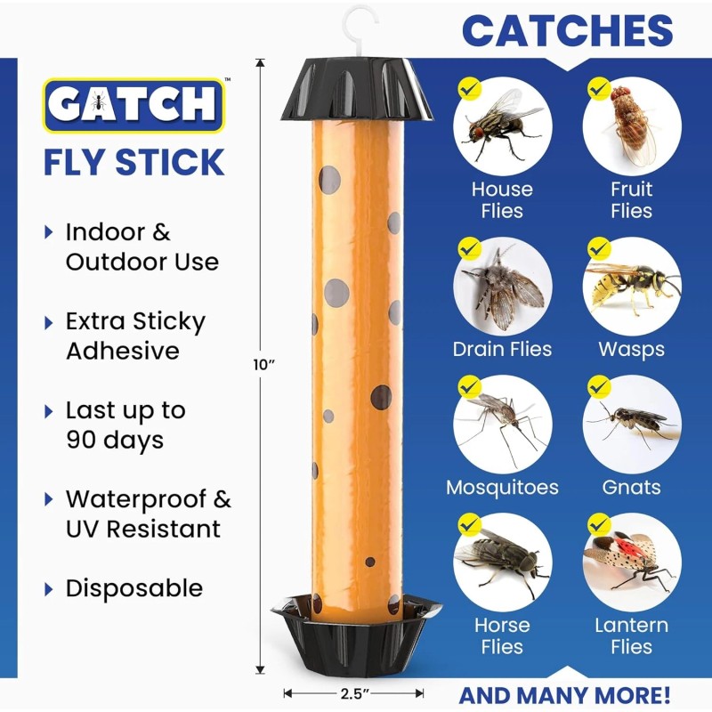 GATCH Fruit Fly Trap 3-Pack Sticky Fly Trap Indoor/Outdoor