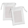 Ambesonne Flamingo Fabric Pouch Set of 2, Pastel Hand Drawn