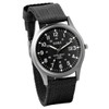 JewelryWe Men's Black Dial Nylon Strap Quartz Wrist Watch Night