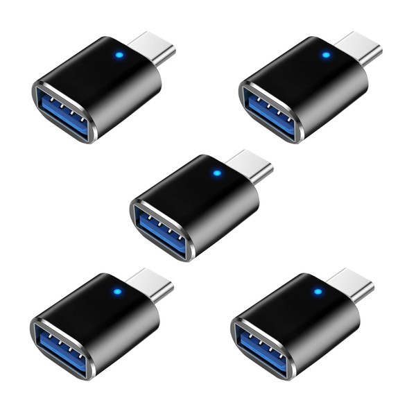 HIHUHEN USB C to USB Adapter(5 Pack), Syntech USB-C Male