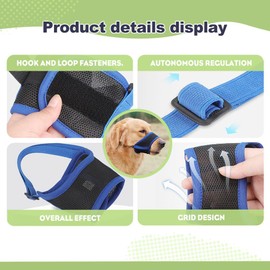 Kryrinl Dog Mouth Cover Adjustable Muzzle for Biting and Chewing, Soft Mesh Muzzles for Small Medium and Large Dogs (Yellow L)