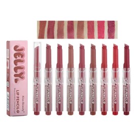 Set De 8 Labiales Lipstick Oil Click Hidratantes Con Brillo                                                                                           