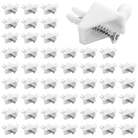 REJOECE 50 Pcs White Shelf Support Pins 101558, Plastic Shelf Pegs Compatible with Wardrobe, Cabinet, Furniture Shelves - Shelf Bracket Spares & Repair Accessories