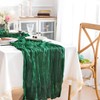 BEELIFY 2 Pack 10 Ft Cheesecloth Table Runner Emerald Green