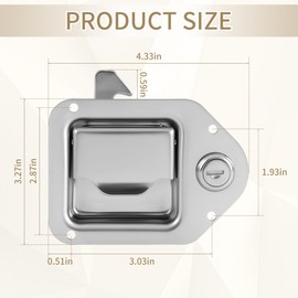 Truck Tool Box Latch, 4 Pack 304 Stainless Steel Robust Casing Tool Box Locks with Keys, High-Precision Locking Cylinder and Pre-Drilled Mounting Holes, Easy to Install, for RV, Trailer, UTV, ATV Box