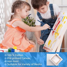 idoobi Stretched Canvases for Painting 2 Pack Canvas 30x40 100% Cotton Large Canvas Boards for Painting, White Painting Canvas for Oil, Acrylic Paint & Other Painting Media