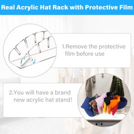 TYFortuna Hat Organizers for Baseball Caps, Hat Racks Hat Stand Hat Storage No Install 2024 NEW Acrylic Hat Display for Bedroom, Dresser, Closet (2PCS)