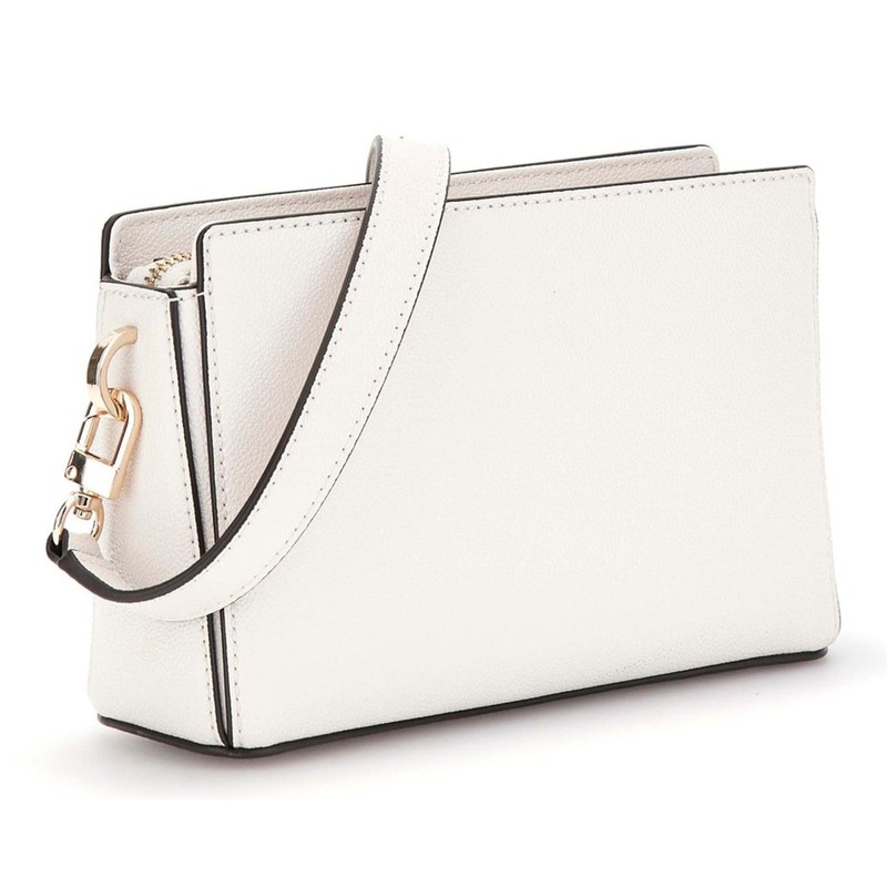 GUESS Nastra Mini Crossbody Top Zip XS Cream White