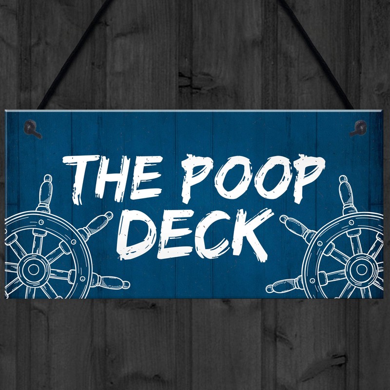 RED OCEAN Funny Nautical Theme Sign For Bathroom Toilet Loo