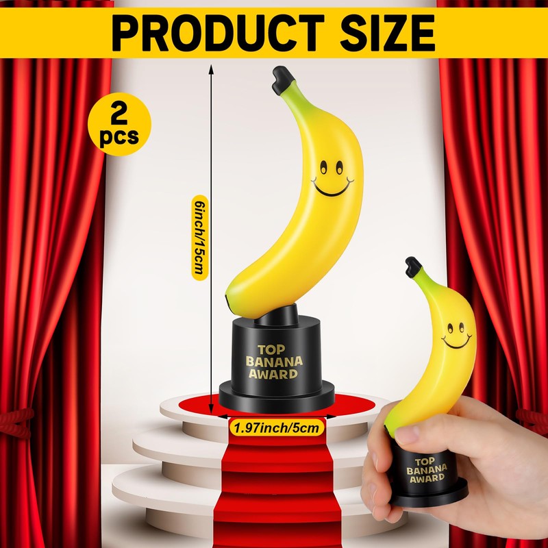 MTLEE 2 Pcs Small Award Trophy Top Banana Quacktastic Duck