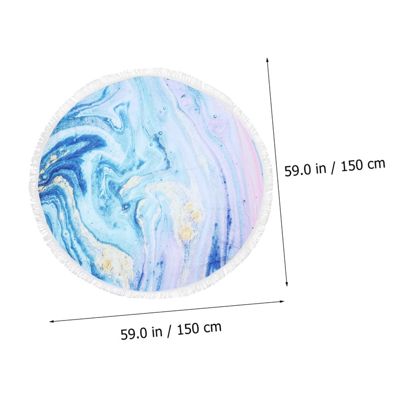 CAXUSD Fashionable Quicksand Beach Towel Round Bath Mat Quick-Drying Beach