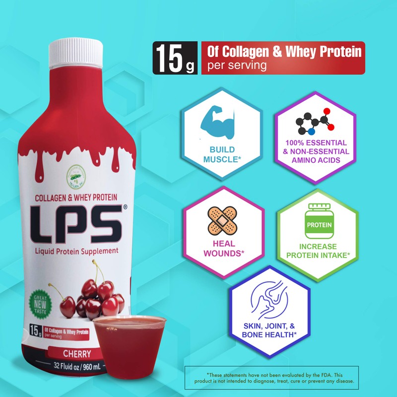 Nutritional Designs LPS Liquid Collagen & Whey Protein Supplement -