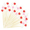 FUGUIR 100 Pcs Heart Cocktail Picks 4.7 Inch Long Red