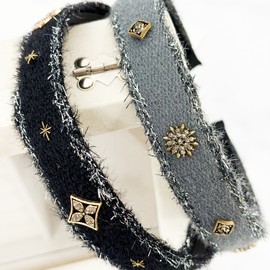 (2 types) Burnaby Unique Gold Pendant Hairband Warm Gray / (2종) 버나비 유니크 골드 팬던트 헤어밴드 웜그레이
