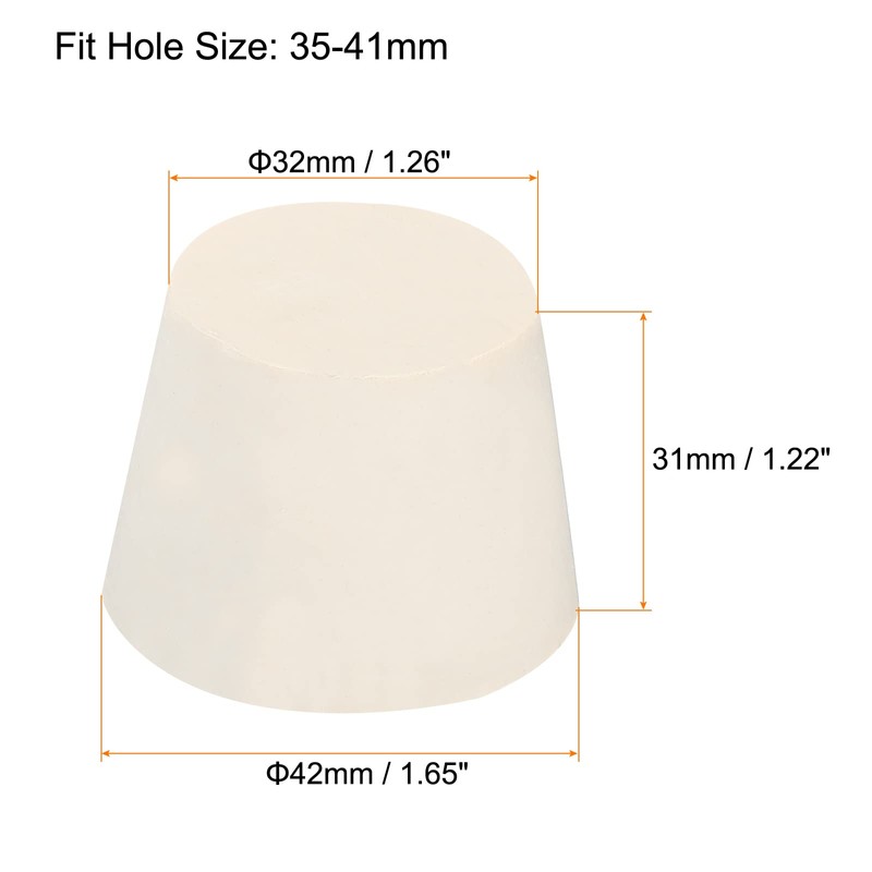 sourcing map Rubber Tapered Plug 32mm to 42mm Solid Test