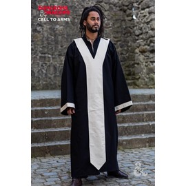 Burgschneider - Dungeons & Dragons Magician Robe Black/Natural (S, Unisex, Cotton) Medieval Fantasy - Dungeons & Dragons