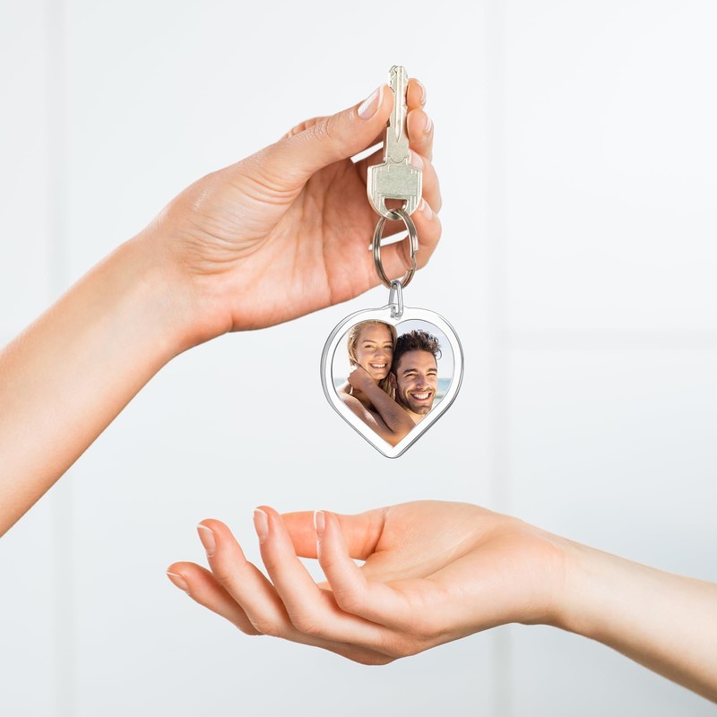 MTLEE 150 Pcs Photo Insert Keychain Clear Acrylic Picture Keychains