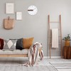 Lafocuse Modern White Wall Clock Silent Wooden Boards Frameless Quartz