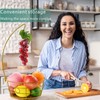 DIYZON Countertop Fruit Basket Bowl with Banana Hanger, Modern Standing