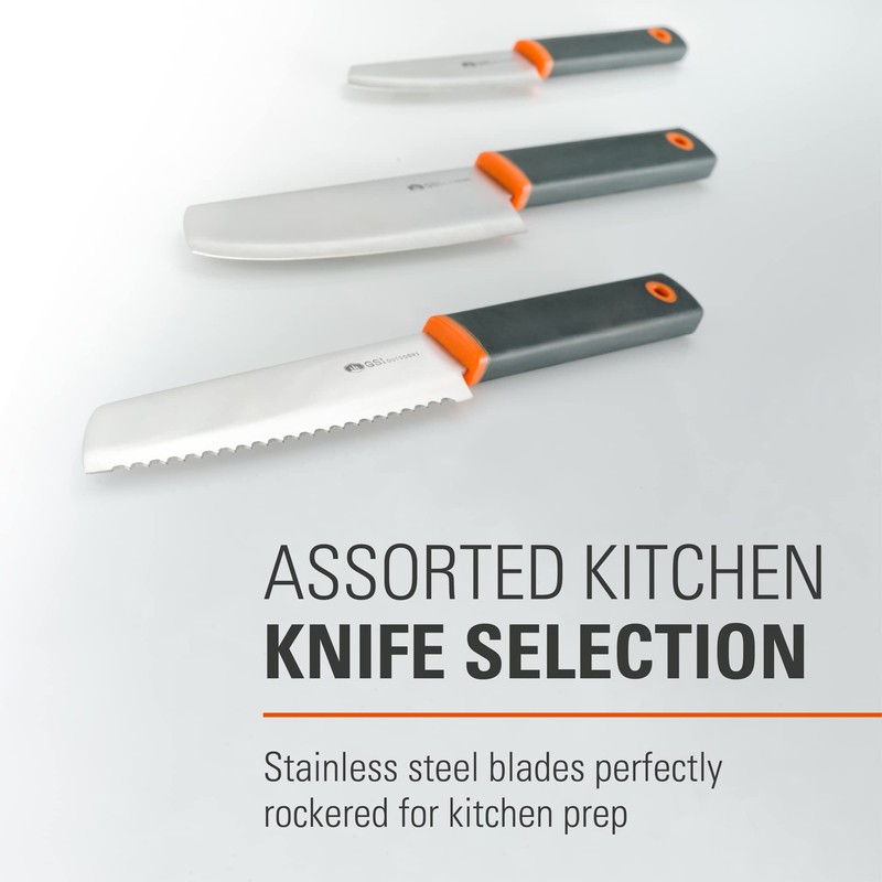 GSI Outdoors Santoku Knife Set, Compact 6-Piece Camping Chef Knife