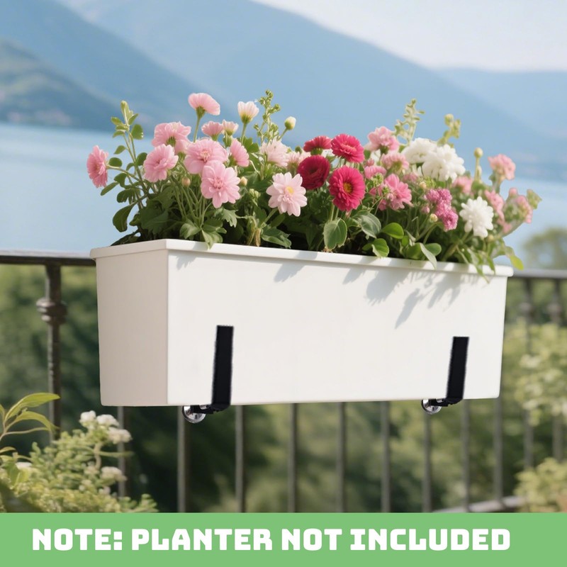 Window Box Brackets, 6 Pack Adjustable Planter Box Brackets, Heavy