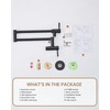 Fransiton Matte Black Pot Filler, Pot Filler Faucet Wall Mount,