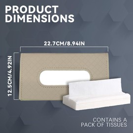 Car Visor Tissue Holder, Premium PU Leather Car Tissue Holder, Universal Vehicle Mask Holder Tissue Dispenser with Tissue Refill for Visor & Backseat, Car Interior Accessories Universal for Most Cars