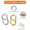 8Pcs Double Opening Necklace Clasp, Stainless Steel Double Lobster Clasps