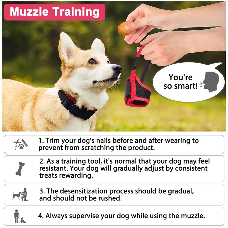 LUCKYPAW Dog Muzzle Anti Biting Barking and Chewing with Comfortable