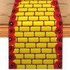 Yellow Brick Road Table Runner Brick Stone Wall Red Flower