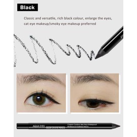LYSdefeu Gel Eyeliner - 1 Pcs Black Waterproof Smudge-proof Matte Gel Eyeliner Pencil, Fade-Proof Eye Liner Pencil Soft Smooth Easy-to-Sharpen Pencil for Women Cat Eye/Smoky Eye Makeup with Sharpener