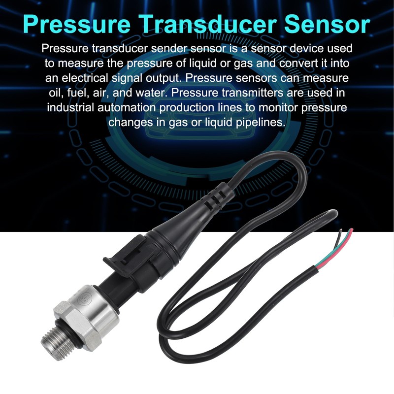 sourcing map Pressure Transducer Sender Sensor with Connector, G1/4" 200