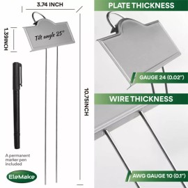 Bravex 25-Pack Weatherproof Large Metal Plant Labels Garden Markers Plant Tags Flowers - Silver