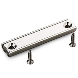 LOVIMAG Neodymium Rectangular Pot Magnets-66 lbs Pulling Force-60x13.5x5mm 10 Packs with Countersunk Hole and Matching Screws, Strong Industrial Strength Rare Earth Magnets for Mounting, Home etc