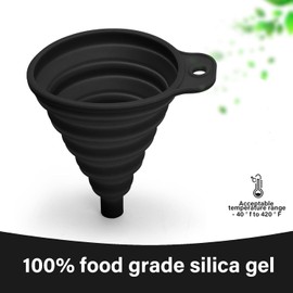 Juego de 4 embudos plegables de silicona, 3 tamaños diferentes, 1 para S, 2 para M, 1 para L, utensilios de cocina, embudo plegable para botella de agua, transferencia de líquidos de grado alimenticio