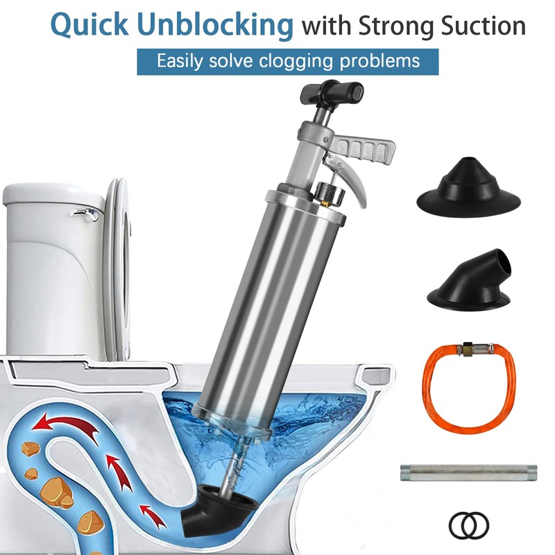 Olpchee Portable High Pressure Kinetic Toilet Plunger Air Drain Blaster