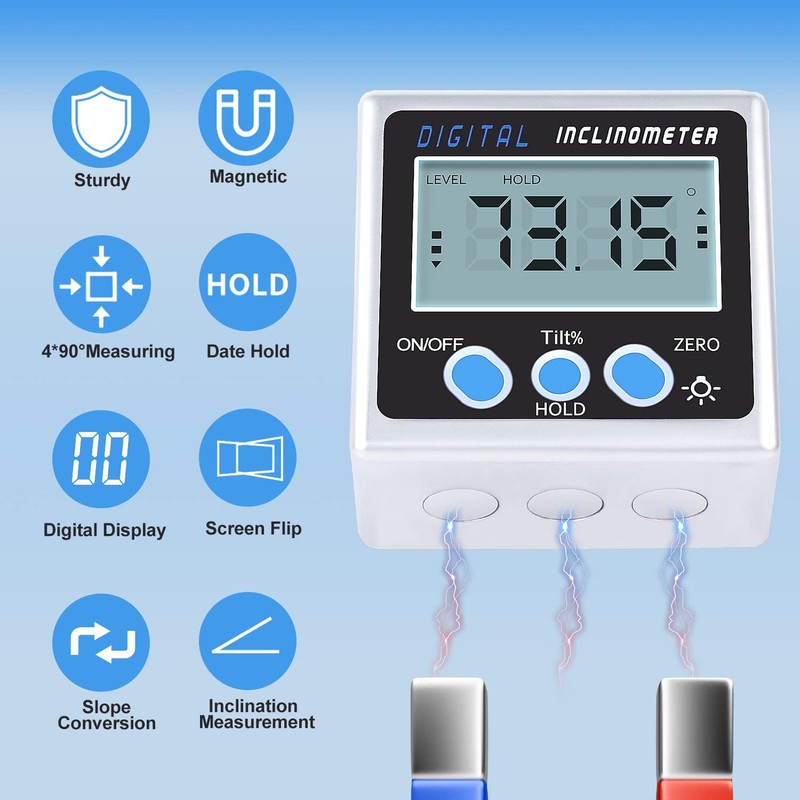 Delgada Digital Angle Finder and Level Cube,Electronic Bevel Gauge Protractor
