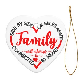 Ceramic Adoption Ornament – Love Makes A Family Adoption Day Gift, Heart-Shaped Family Christmas Ornament, Gotcha Day Keepsake for Adoptive Parents & Kids, 3 x 2.6 Inch