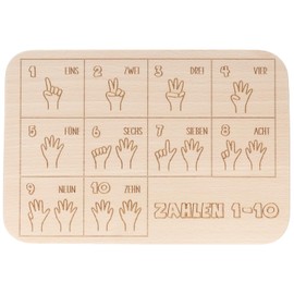 Spruchreif Engraved breakfast board, school gift for boys and girls, bread board for children, gift for first day at school, numbers 1-10