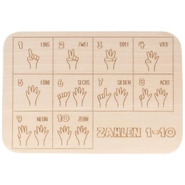 Spruchreif Engraved breakfast board, school gift for boys and girls, bread board for children, gift for first day at school, numbers 1-10
