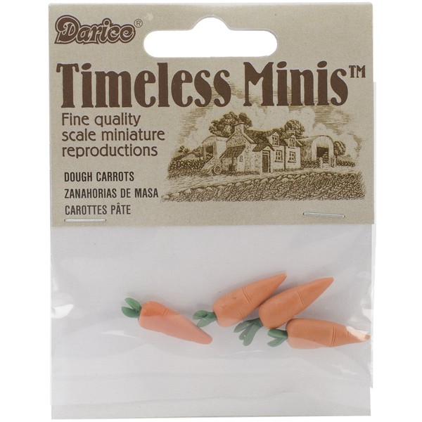 Darice, Miniature 4 Pieces Dough Carrots