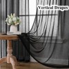 Ftinala Black Sheer Curtains 108 Inches Long Extra Faux Linen