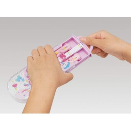 Skater TACC2AG-A Children's Antibacterial Slide Trio Set Lunch Chopsticks Spoon Fork Unicorn Girls Made in Japan