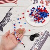 FREEBLOSS 1000+pcs 4th of July Bead Keychain Kit Acrylic Beads