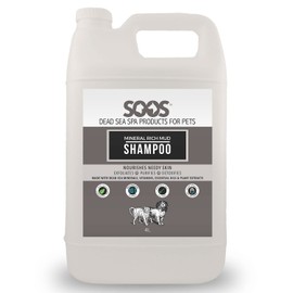 Soos pet Shampoo Mineral Rich Mud Cat and Dog Shampoo Natural Dead Sea Minerals Fast Absorbing - 1x Bottle (4L)