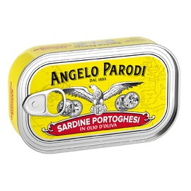 Angelo Parodi Portuguese Sardines in Pure Olive Oil | 2 Pack | Imported From Italy | Wild Caught and Hand Selected | Premium All Natural | Gourmet Fish in 4.23 oz Can (120 Gram)