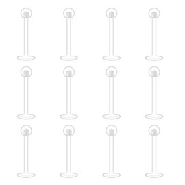 Briana Williams Clear Cartilage Earring-12pcs 16G Clear Acrylic Bioflex Tragus Retainer Lip Rings Nose Studs Labret Monroe Ear Helix Earring Clear 12mm Ball Top