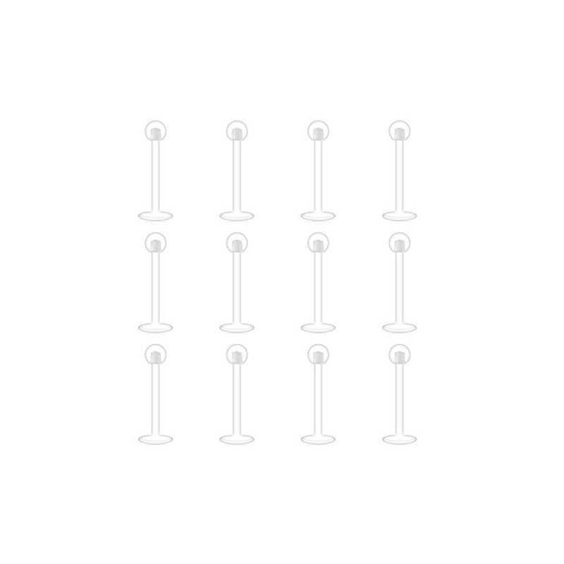 Briana Williams Clear Cartilage Earring-12pcs 16G Clear Acrylic Bioflex Tragus