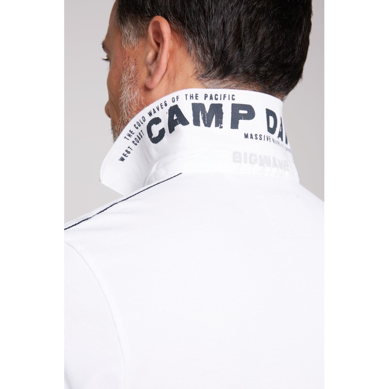 Camp David Men's Pique Polo Shirt with Prints and Embroidery,