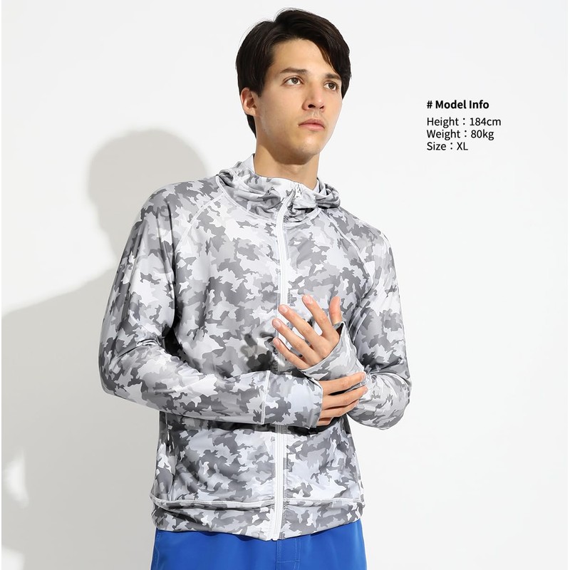 ls19002 Men’s Rash Guard, Swimwear, UV Protection, Long Sleeves, Hoodie,